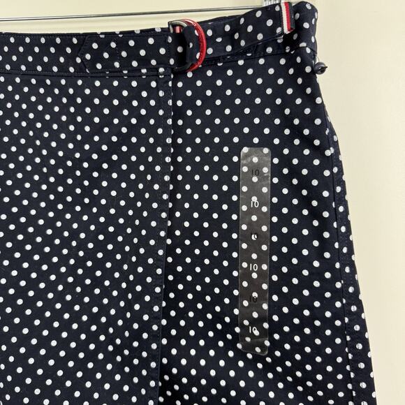 New Preppy Polka Dot Tommy Hilfiger Hollywood Skort Size 10 Navy Classic Beach - Picture 2 of 12